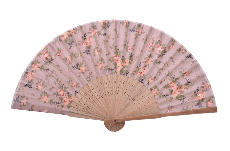 Salutto Folding Hand Fan Transparent Hand Fans Chiffon with Beautiful Fabric For Party Wedding Gift Chiffon - Image 1